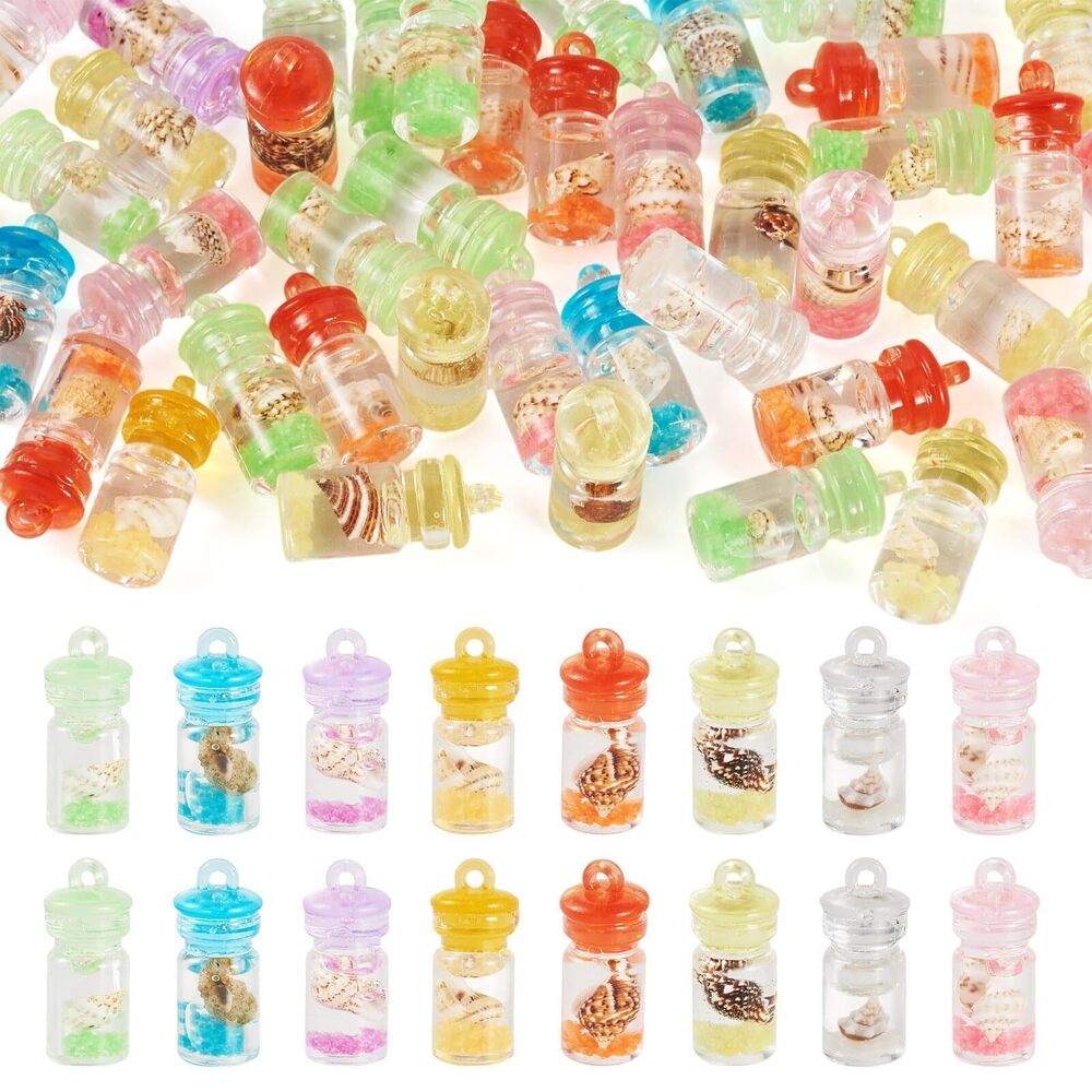 4495 50pcs Luminous Wishing Bottle Pendants Glow in the Dark Bottle Dangle